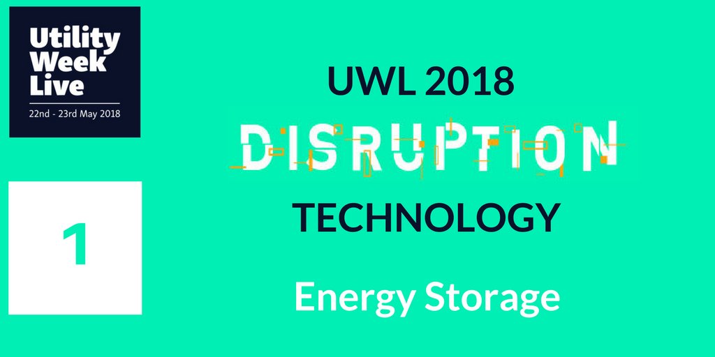 UtilityWeek's tweet photo. Number 1 on the @UtilityWeekLive #top10utilitiestech list of most disruptive #utilities technology: #Energy Storage. Discover the full list https://t.co/m0Kg3An4ll https://t.co/oEedQWvxcE