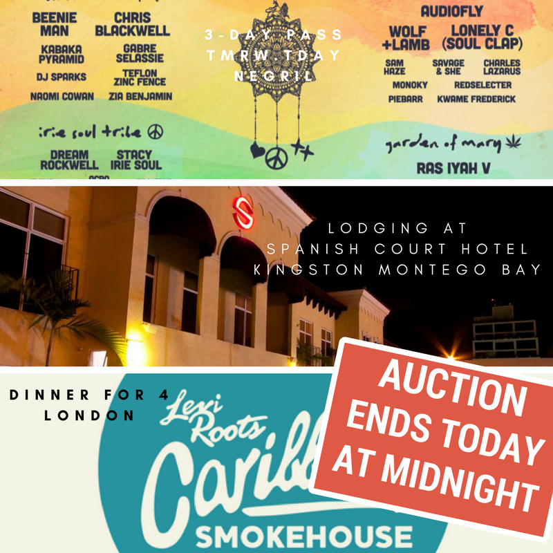 They are almost gone! Today is the last day to win these reggae experiences! The 2nd Annual Online Reggae Auction hosted by <a href="/AlphaBoysRadio/">Alpha Boys School Radio</a> benefits social services for at-risk youth attending <a href="/AlphaBoysSchool/">Alpha Institute/Alpha Boys School</a> in #Kingston #Jamaica charityauctionstoday.com/auctions/regga… #charityauction