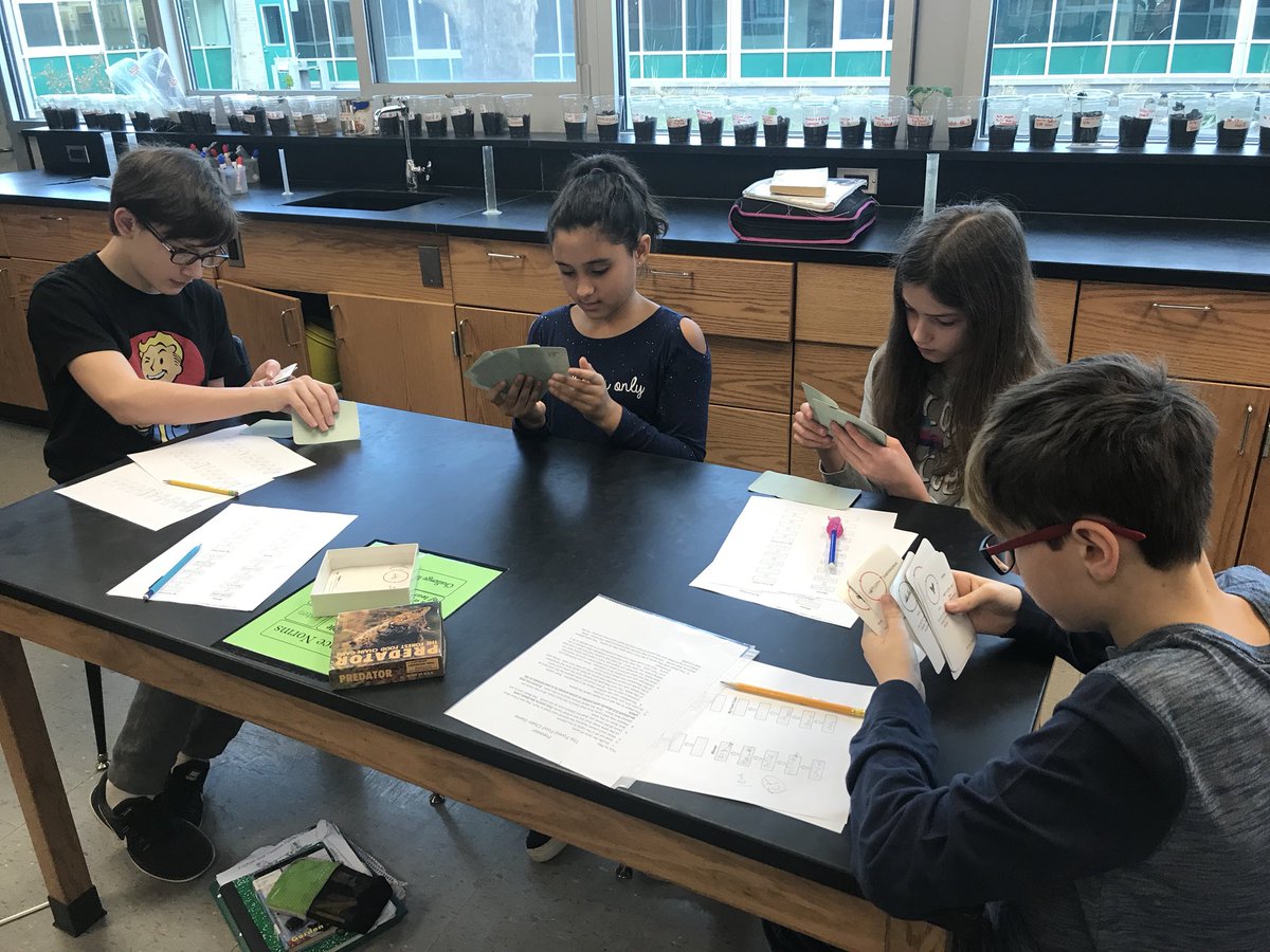 jgschlenkert's tweet photo. We learn how energy moves through the ecosystem playing “Predator: The Forest Food Chain Game”. @PagePanthers @PageSciDept #Wearelamphere https://t.co/OyaFrigUxD