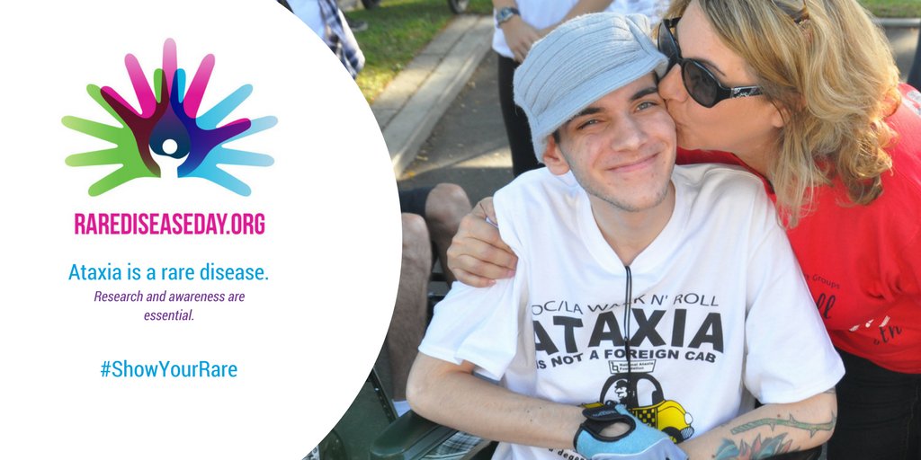 It's #RareDiseaseDay! Ataxia is a rare disease. We're joining the #ShareYourRare movement to highlight the need for awareness and research for all of the 300 million people in the world affected by a rare disease. Visit ataxia.org to learn more.