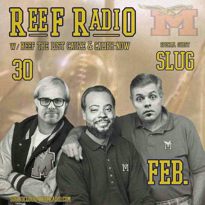 LostCauze's tweet photo. Our new episode of #ReefRadio featuring an in depth interview with the brother Slug of @atmosphere is now playing at https://t.co/RnrdVlpkRY. Listen, share, enjoy. https://t.co/xCkr06jtGq