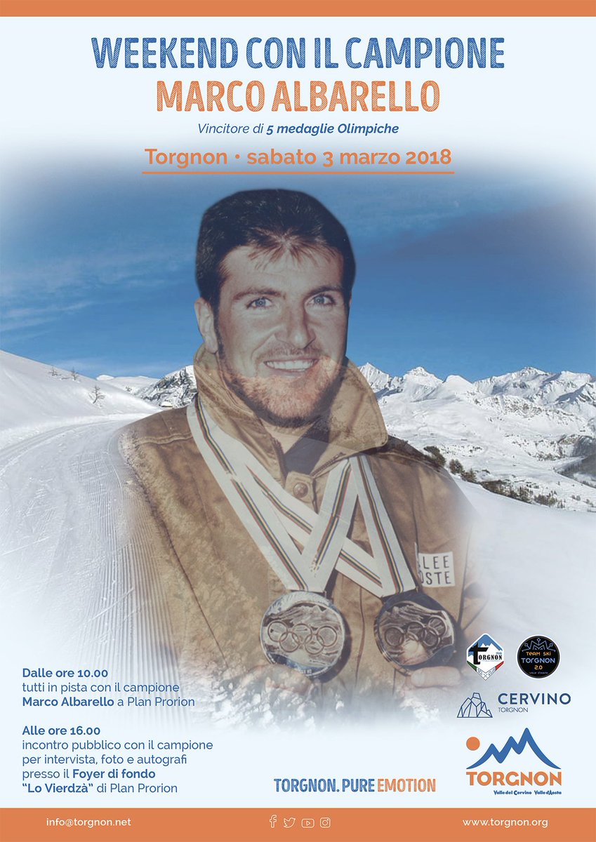 TorgnonTurismo's tweet photo. ll 3 marzo non prendete impegni!
Ci vediamo a #Torgnon con il campione di fondo Marco Arbarello
#sci #scidifondo #valledaosta https://t.co/NYxkaF1V8f