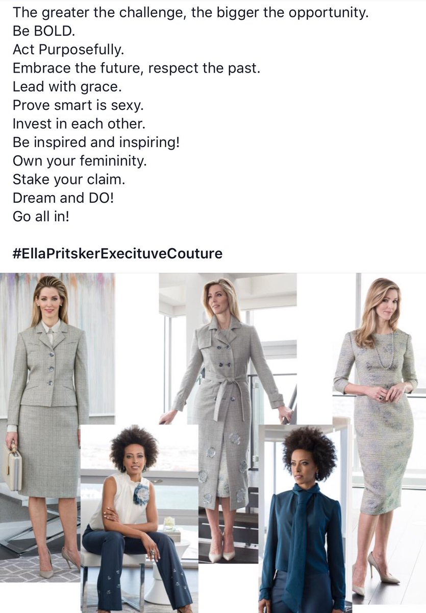 EllaPritsker's tweet photo. Ready for your new wardrobe? Want to be “#LookingChic”? “#DressedToTheNines”? “#YouCanHaveItAll” when you choose YOUR #custom #wardrobe package! The #possibilities are endless and the #design is #timeless!
We make #dressing easy! 
#EllaPritskerExecutiveCouture #custom #fashion https://t.co/x0vbGaqwhb