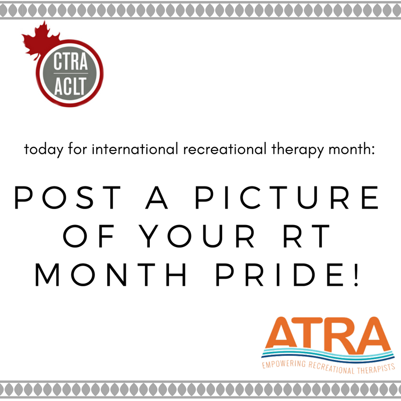 ATRAinAction's tweet photo. We are so sad that today is the last day of RT month 2018! Post a picture to show your #RTmonth pride! #wearerectherapy https://t.co/ueGHzESiuw