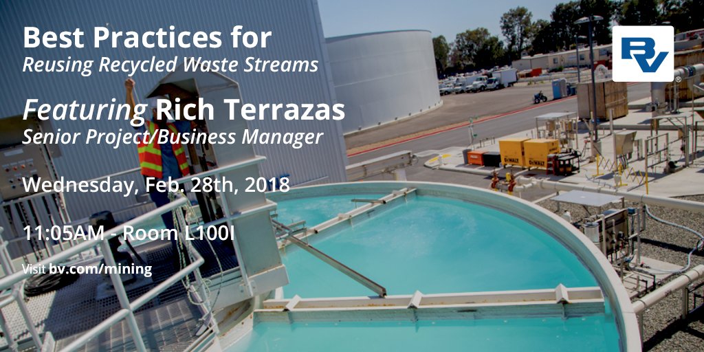 Black_Veatch's tweet photo. Good morning #SME2018ACE! Make sure to catch Rich Terrazas discuss Best Practices for Reusing Recycled Waste Streams today at 11:05am in room L100I. It's part of the "Environmental: Effective Wastewater Management" session starting at 9. #ilovemining #smefoundation @smecommunity https://t.co/N7Dxo2ctuC