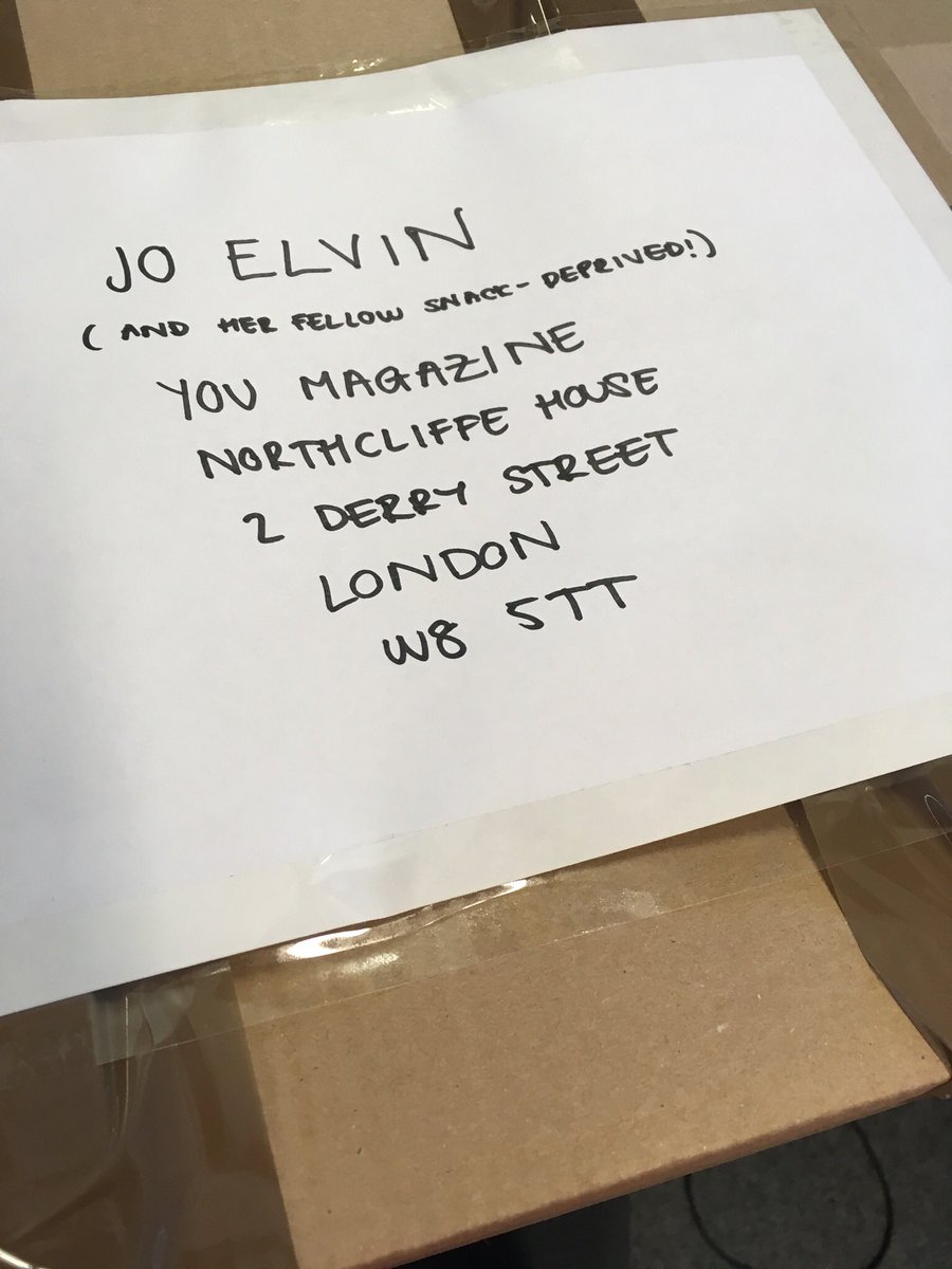 Finn_agency's tweet photo. We got your back @jo_elvin snacks are a-coming! #SaveJo #SnackHappy #SnackSOS https://t.co/7BP1C7mXVh