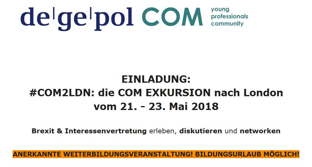 degepolCOM's tweet photo. Dann folgen wir dem Aufruf von The Clash https://t.co/EnJbAgmTkl

#COM2LDN: die COM EXKURSION nach London vom 21. bis 23. Mai !!!

https://t.co/DfzlqYCept

Please note we have an extra incentive: #COM2LDN ist als WEITERBILDUNGSVERANSTALTUNG anerkannt = BILDUNGSURLAUB MÖGLICH ;-) https://t.co/glVa0tjEXc