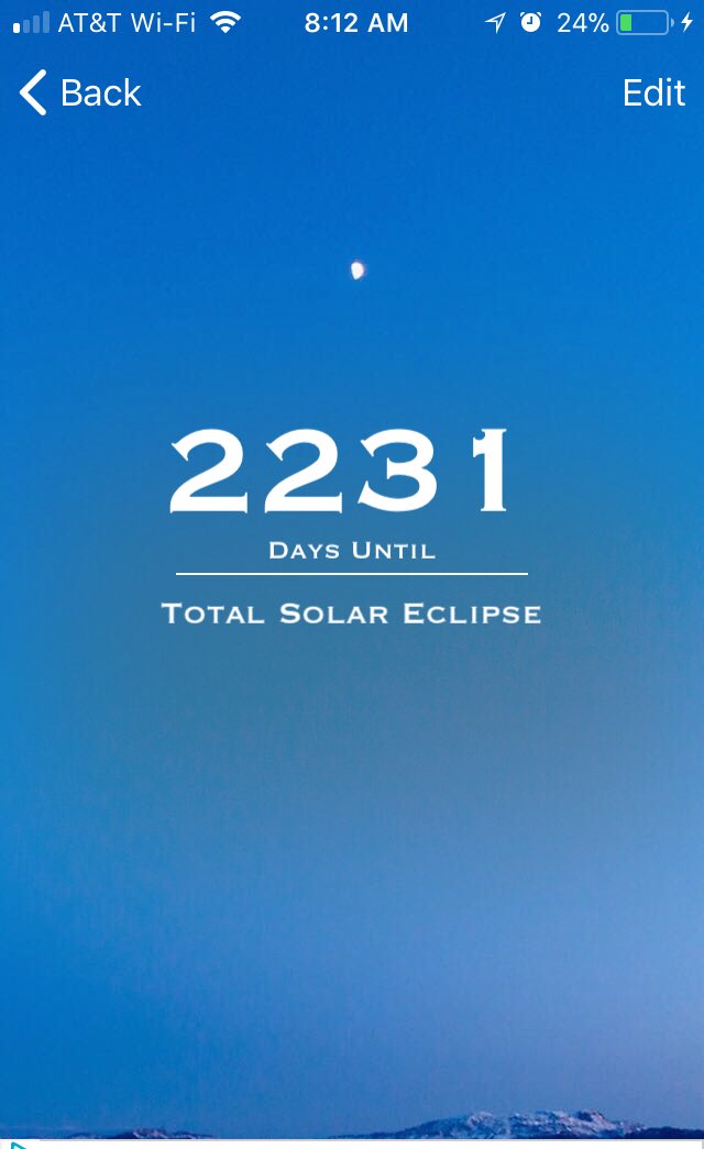 adamcaskey's tweet photo. Just 2,231 days until the total solar eclipse over South Texas!! Whoβs ready?! #KSATeclipse https://t.co/34UxuJVHvW