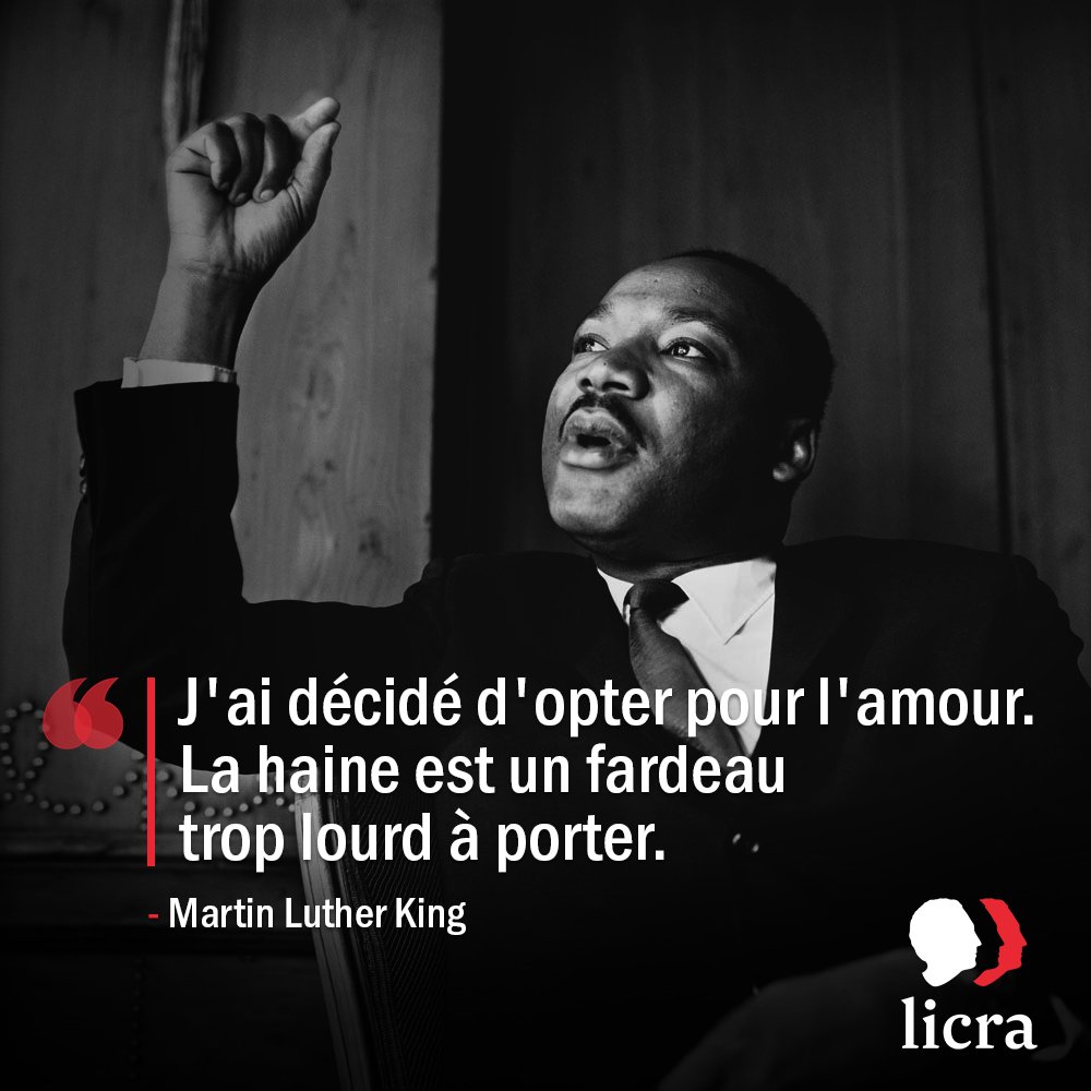 توییتر Licra در توییتر J Ai Decide D Opter Pour L Amour La Haine Est Un Fardeau Trop Lourd A Porter Martinlutherking Licra Tousuniscontrelahaine T Co X6cltfcon3