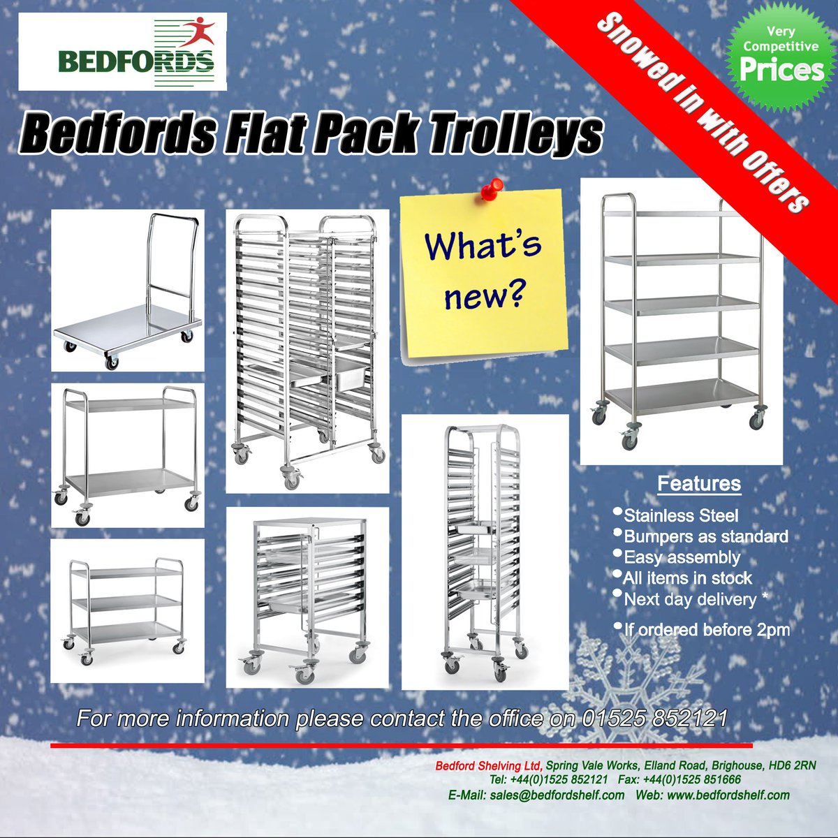 We made it in despite The Beast from the East!!
Great value on our flat pack trolley range...