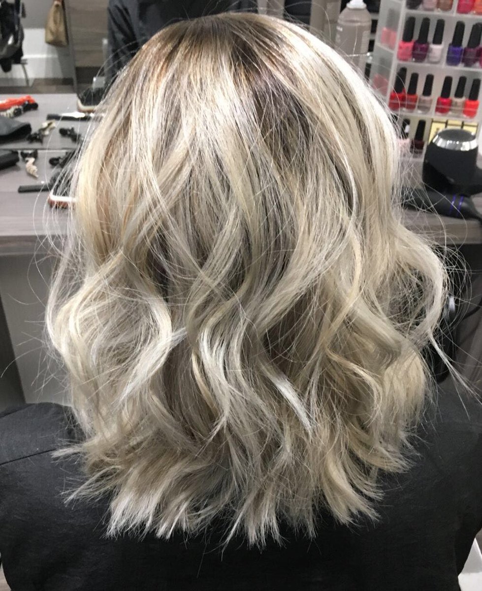 RedHair_Beauty's tweet photo. Given the freezing temperatures we thought this #hair transformation from dark to ice white blonde with a cool root shadow would be quite apt!  #nofilterneeded https://t.co/kMK6NYHSWZ