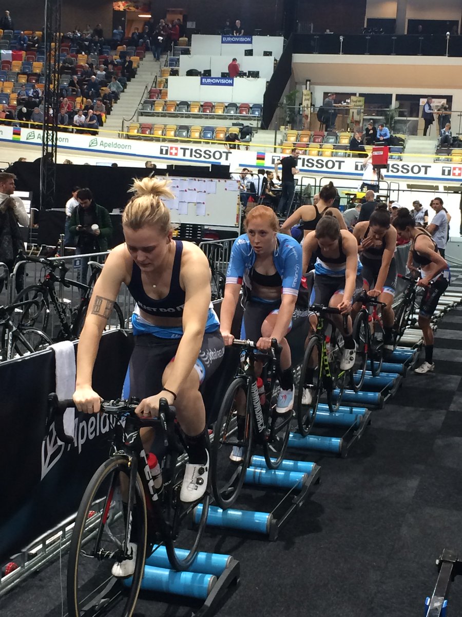 CyclingCanada's tweet photo. The ♀️ and ♂️ Team Pursuit qualifiers start this morning! 🚲 Follow the live results 👉 https://t.co/ncRA0lRLQk #Apeldoorn2018 https://t.co/rf6Z4ONgDs