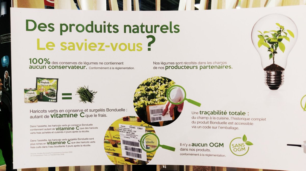 SocialFoodFr's tweet photo. @Bonduelle_Group c'est des produits naturels, qui ne contiennent aucun conservateur 🌱 #BonduelleSIA2018 #alimentation #nutrition #narurel #food #consommation #agriculture #madeinFrance #SIA2018 https://t.co/f5r4qGR2EG