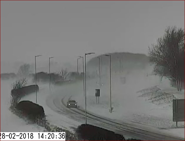 Blizzard conditions due to strong winds on the A1061 South Newsham Road #Blyth at present.