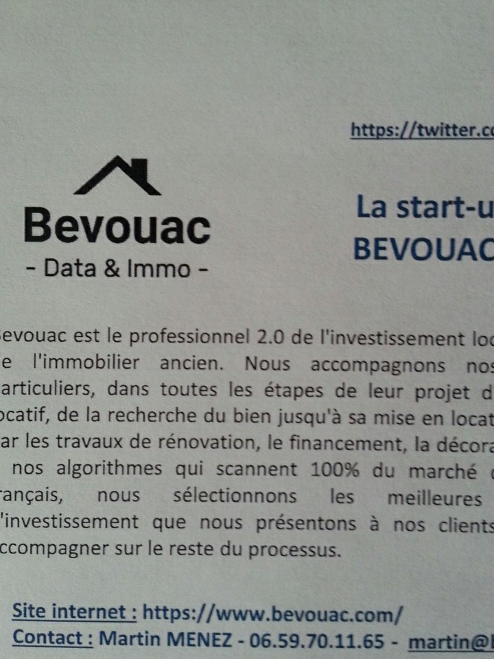 SergeMarshall's tweet photo. Expertise, modélisation des investissements,  optimisation fiscale @bevouac est complémentaire des agents #immobilier concentrés sur le sourcing, à qui elle ouvre tout un éventail d acheteurs 👍Rdv le 25 /03 #NIA2018 #nantes https://t.co/7mBYmsipYK