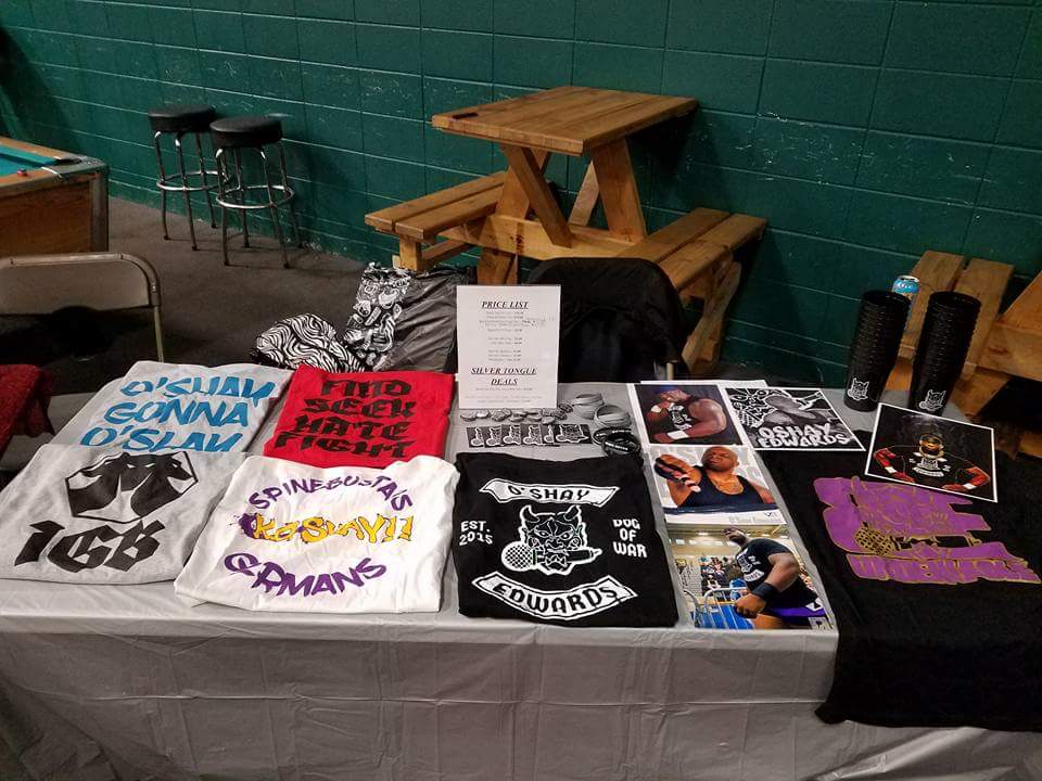BigBadKaiju's tweet photo. When you gotta keep the merch table loaded up at all times...

Get. At. Me.

#KOSHAY #UNDENIABLE #Silvertongue #HustleHard #Hitevenharder #CatchtheseHands #47ronin #WWE #Impactwrestling #AJPW #NJPW #ROH #RingofHonor https://t.co/1lCgbFtAO4