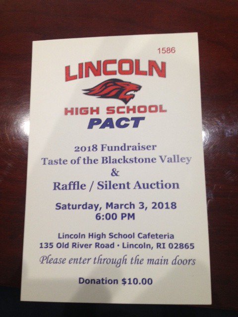 LHS_PACTRI's tweet photo. It's that time of year!  Please join us on March 3 at Lincoln High School.  You can enjoy food samplings from 20 area restaurants and there are 100+ items for the raffle and silent auction.  Plus, a grand prize drawing of $1000.  C'mon out and support the students at LHS! https://t.co/7AqwM2MBse