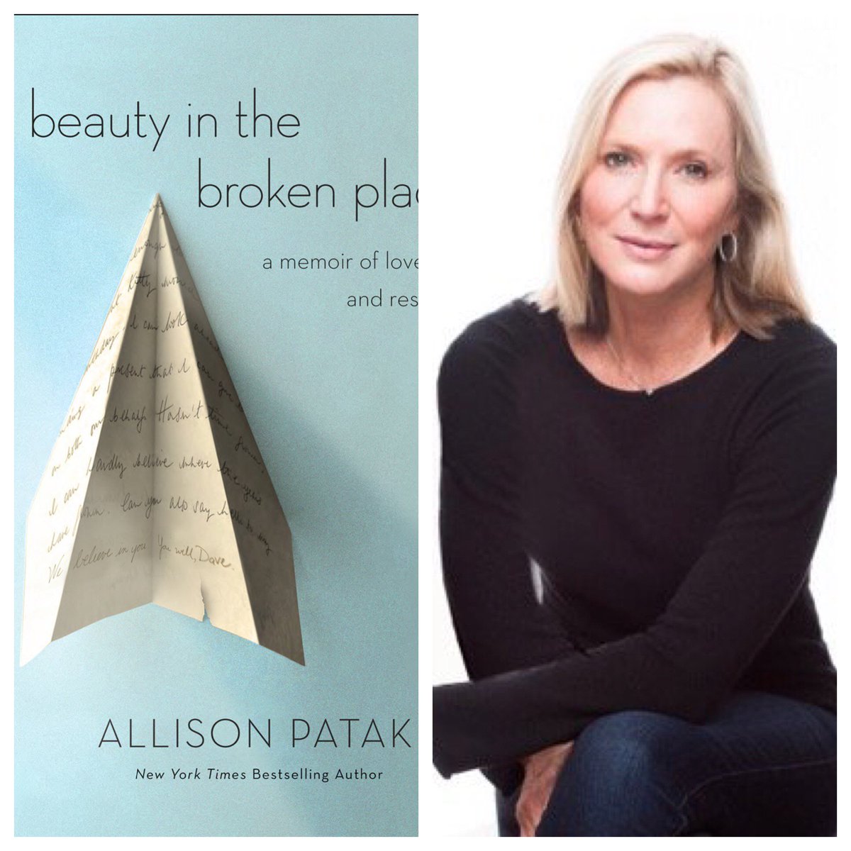 AllisonPataki's tweet photo. BEAUTY IN THE BROKEN PLACES is a stronger book because of @LeeMWoodruff 's heartfelt, honest and even funny Foreword. Thank you, my friend, for being a part of it! Read here: https://t.co/7p1lSo0HPj https://t.co/Khz8Pokort
