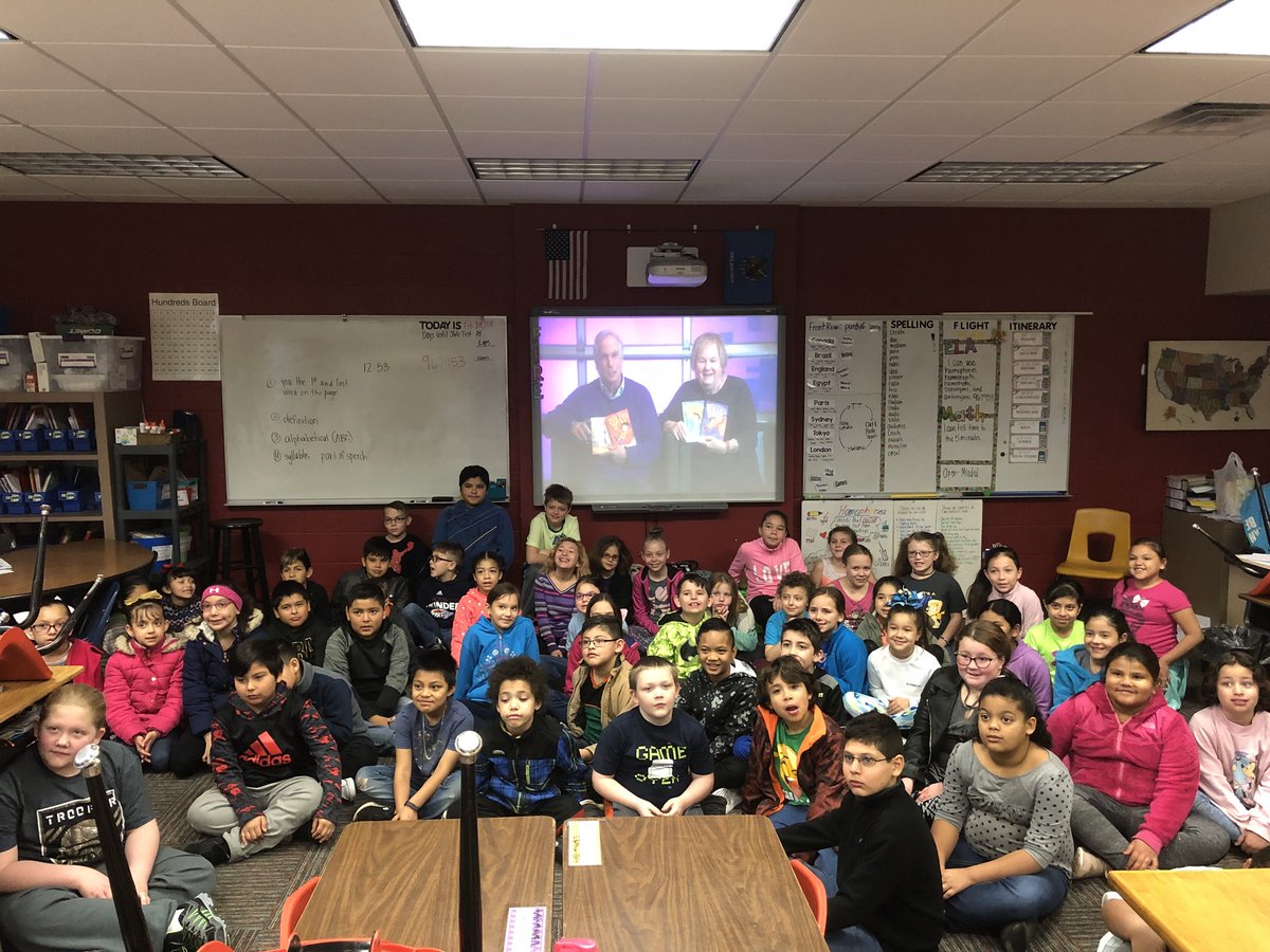 stuart_rhonda's tweet photo. Skype with Henry Winkler. He is very uplifting to the students! The Fonz is still amazing! #hearusroar#skypetolearn#skypeclassroom https://t.co/lhXroLLaSH