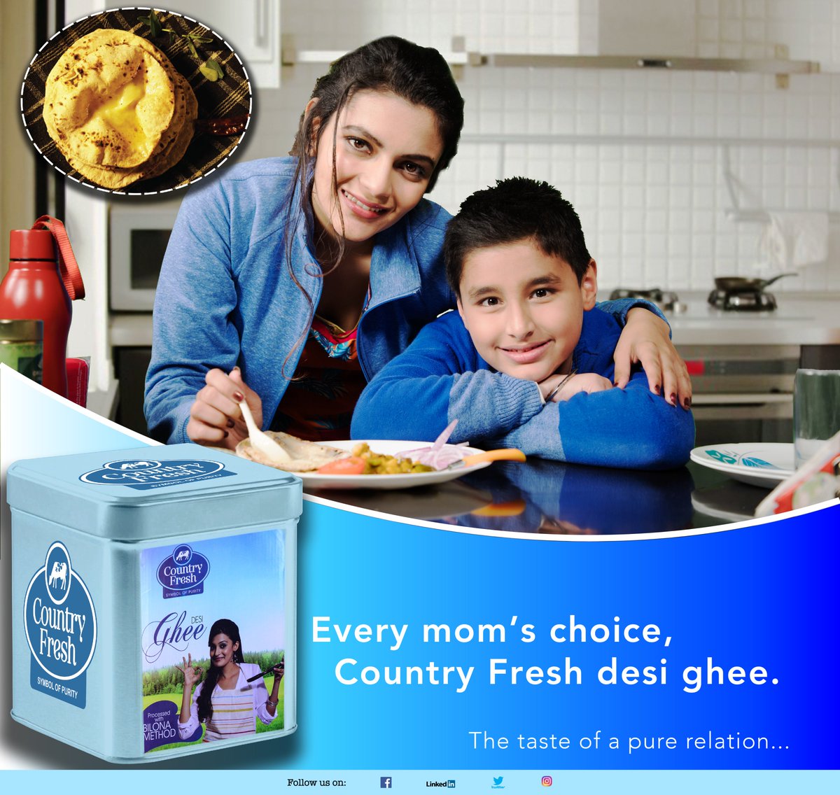 CountryFreshInd's tweet photo. Have you ever tasted a pure relationship? Taste the purest #DesiGhee#CountryFreshDesiGhee
A name trusted since 65 years, the choice of every woman, the name every mother relies upon. https://t.co/Oc4vfuBD84