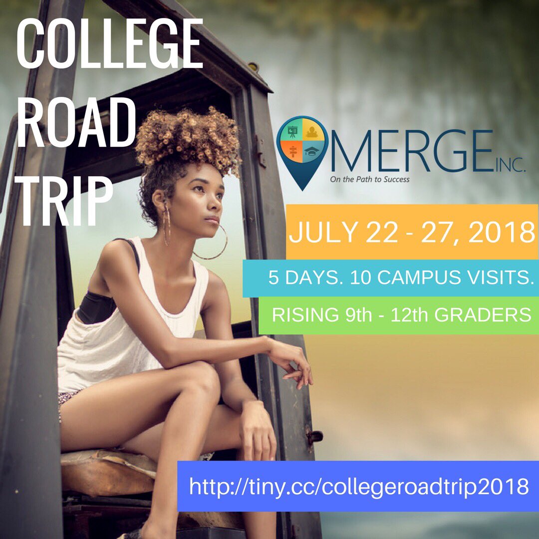 MERGEtoSuccess's tweet photo. Registration for our Summer 2018 College Road Trip is OPEN! Visit our website for more information: https://t.co/69iiDXJNpS
#college #roadtrip #summer2018 https://t.co/qLNOF72qc4