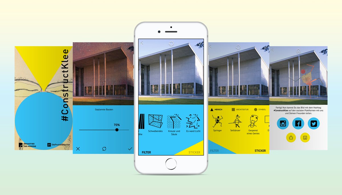 Die #ConstructKlee App lässt jeden sein eigenes Paul Klee Werk erstellen. Wie das funktioniert erklären wir euch auf dem Blog. PS.: <a href="/Pinakotheken/">Pinakotheken</a> eröffnen heute die Paul-Klee Sonderausstellung für alle, die noch nach Inspiration suchen. 😀 bit.ly/2FdqbA2