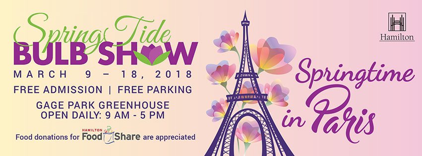 HamOntMarket's tweet photo. Don't miss Springtime in Paris at Gage Park Greenhouse 
March 9 - 18, 2018
Free Admission Free Parking
#HamOnt https://t.co/340sktO9OH