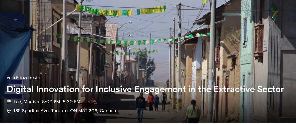 ewb_msv's tweet photo. Interesting side event during #PDAC2018 dives into the potential of mobile technology to improve stakeholder engagement &amp; outcomes of #mining, w/ @Ulula4good, @SenacePeru &amp; @CIRDI_ICIRD - March 6th https://t.co/sAPrc6hxJl #csr https://t.co/OSdQpbcX5B