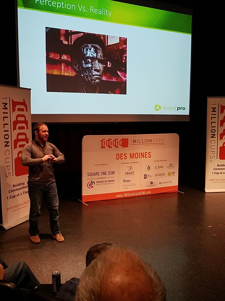 knodel_rod's tweet photo. @1MillionCupsDSM listening to #scoutpro presentation. https://t.co/mf11lrKfwn