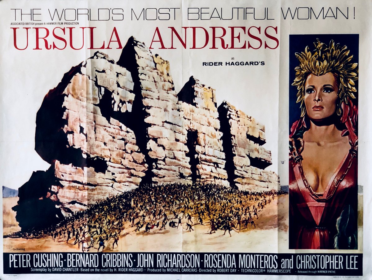 vinmovieposters's tweet photo. SHE who must be obeyed ! ... SHE #vintagemovieposter #she #adventure #hammer #hammerglamour #ursulaandress #christopherlee #petercushing #bernardcribbins #johnrichardson #action #lostcity #shewhomustbeobeyed #tomchantrell #movie #poster #moviememorabilia https://t.co/8DWGuaGId7 https://t.co/Mu2ldx8q05