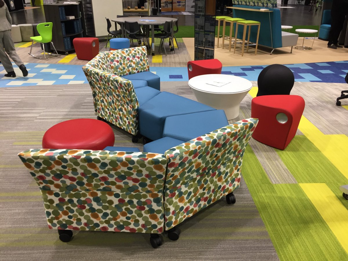 honcompany's tweet photo. The #Flock serpentine shapes are looking great in the #CampbellKeller booth at #CASHAC2018! This is just one of many solutions we offer for the K-12 environment. #education #learning #HONLearning #officefurniture #schoolfurniture #HONSpotted #loungefurniture https://t.co/KtgHk1ssP9