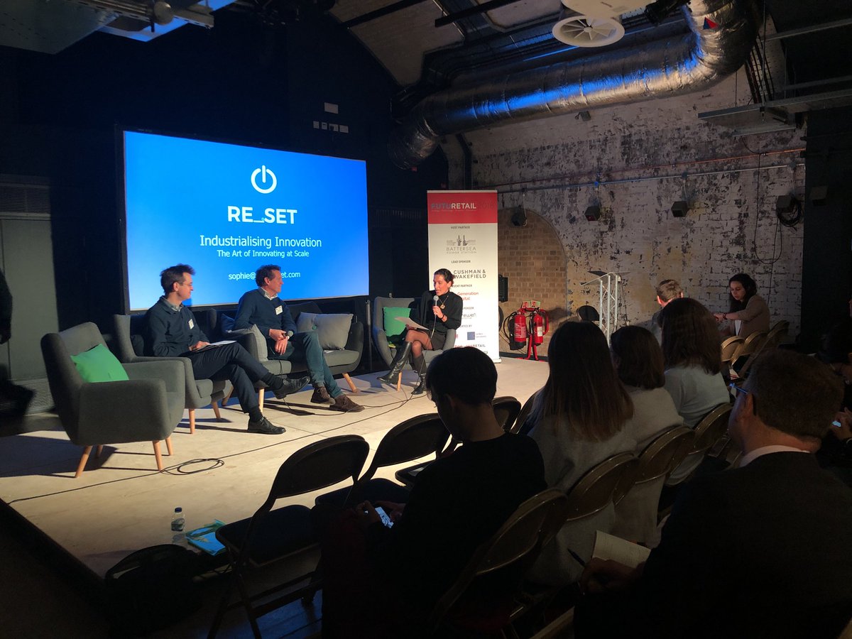 futu_retail's tweet photo. Sophie Albizua, Co-Founder of RE_SET discusses the art of #innovating at scale with Sam Monger, Grosvenor & Tom Athron @jlpartnership #futuretail https://t.co/fEDBy0HFYC