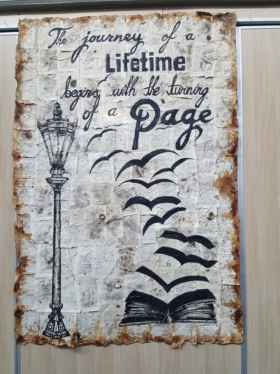 BCCWellRead's tweet photo. Artwork for World Book Day thanks to T.Y. student Jack White and Art teacher Ms. Forde @LiteracyLink1 #pdstwellread https://t.co/iDYiDWmlY3
