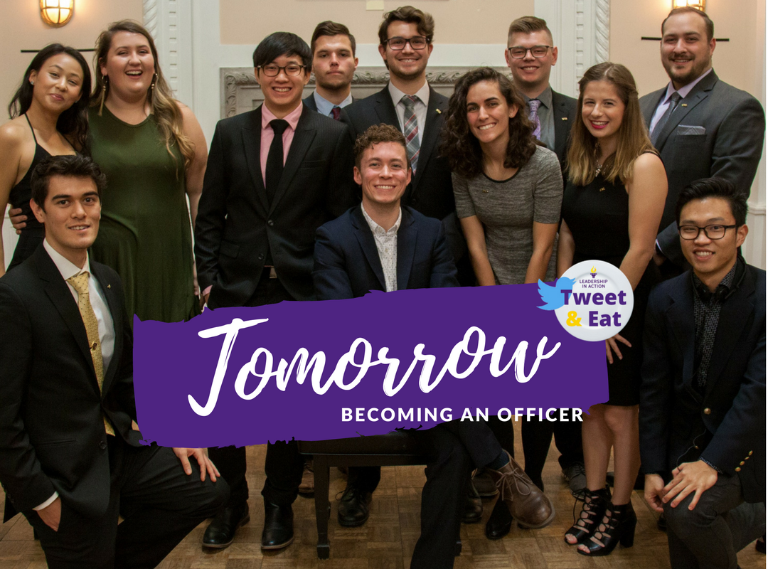 phisigmapi's tweet image. Join in tomorrow to discuss and share tips and best practices for Becoming an Officer during the Leadership in Action Tweet &amp;amp; Eat! Follow @phisigmapi on Twitter and tweet using #pspleadership to earn 1 LiA point. Have a questions? Ask it here: phisigmapi.org/tweetandeat