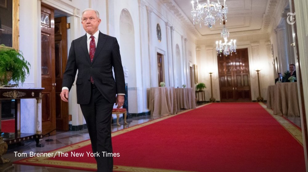 nytpolitics's tweet photo. President Trump's tweet was the latest example of him publicly criticizing Jeff Sessions and wading into Justice Department investigations https://t.co/Q0OvHqCFjN https://t.co/kferYL7mKM