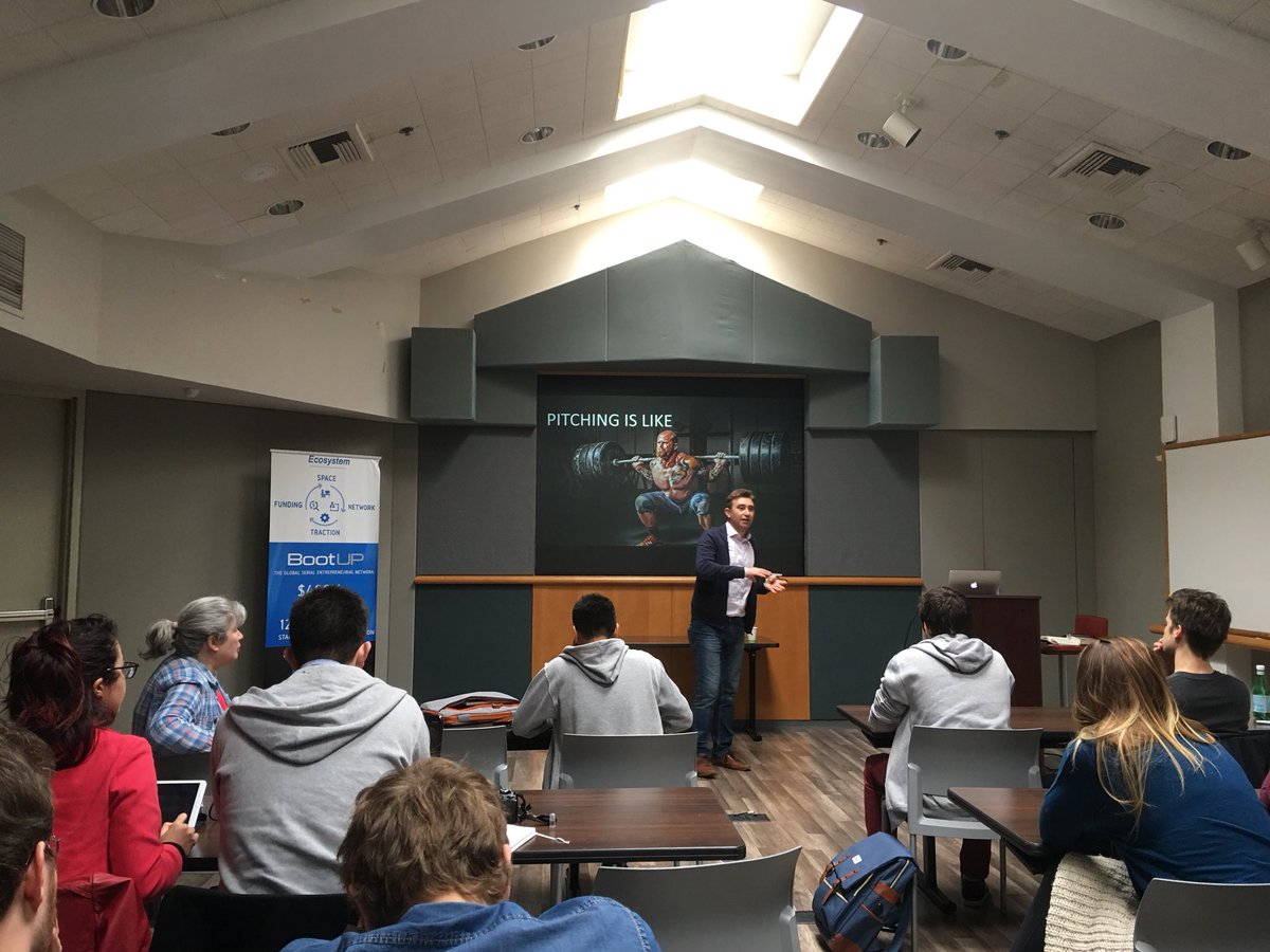 Day 3 in #SanFrancisco : #ErdalTaskin from <a href="/BootUPVentures/">BootUP World</a> teachs us to add make up in our pitchs ! #UPSaclayChallenge