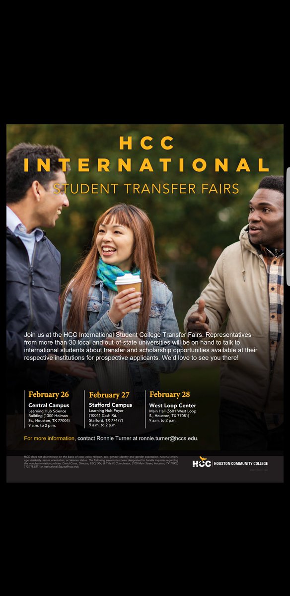 USTSaraJohnson's tweet image. Excited to meet international students today at @HCCDistrict #WestLoopCampus now until 2pm! Stop by to talk about @stthomashouston and GPA based #TransferScholarships! #USTheartsInternationalStudents #Transfer2UST #Smiles4Everyone