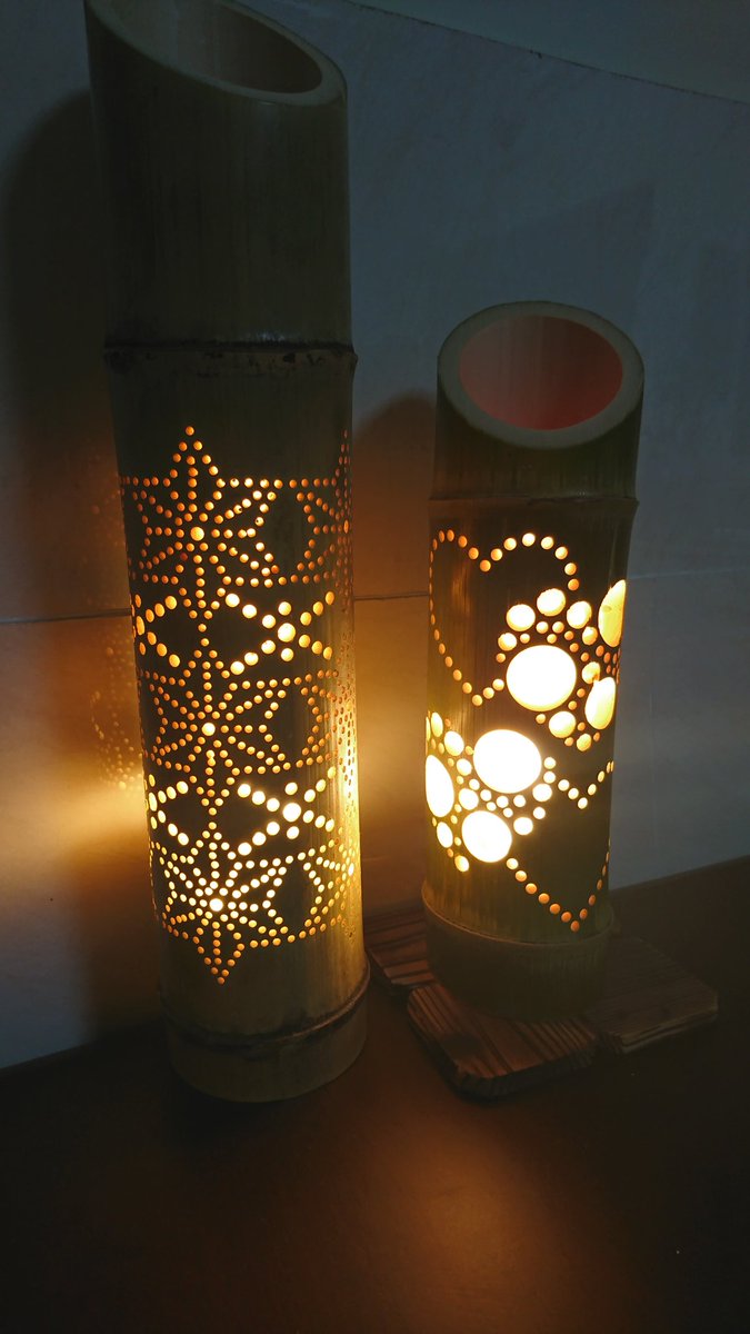 竹灯り 竹あかり 竹灯籠 竹灯篭 竹ランプ 全面彫 ひかりのはしら 素晴らしい外見