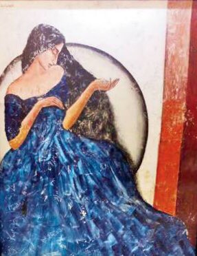 filmfare's tweet photo. An actor, a dancer, a painter, overall a true artist at heart. 

#Sridevi painted this portrait of @sonamakapoor a little after the release of her first film Saawariya. https://t.co/BgcIRFVyQT
