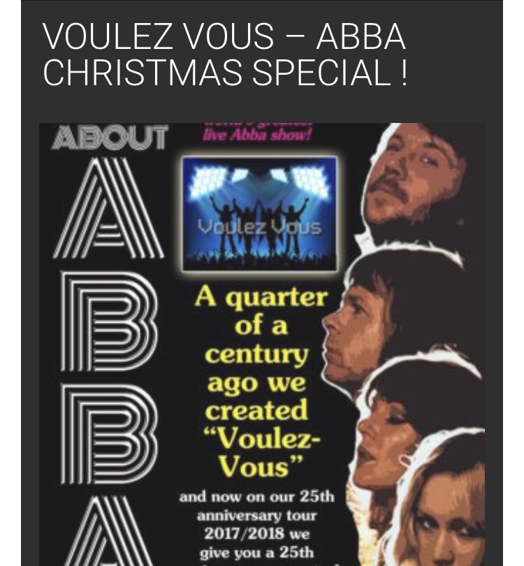 22nd December tickets available from the web site venue73.com <a href="/VVTribute/">VOULEZ VOUS TRIBUTE</a> <a href="/venue_73/">venue:73</a>