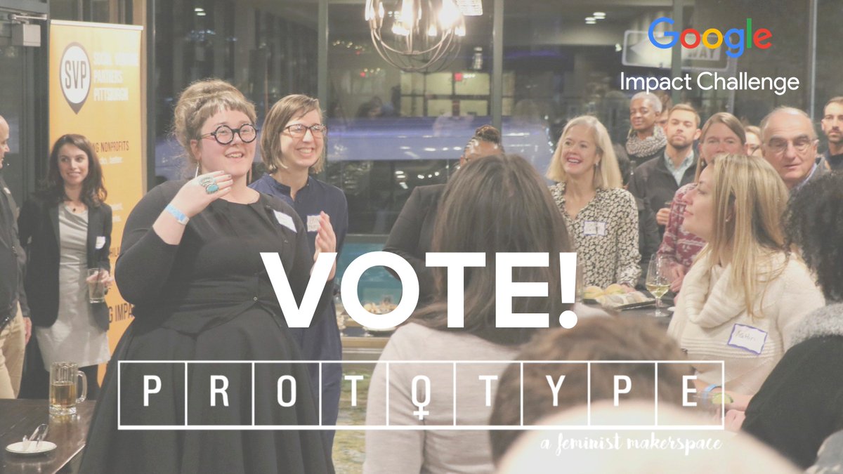 SVPPgh's tweet photo. Cast your vote for Full Circle alumni nonprofit @prototypepgh to receive $50k from @Googleorg for their impactful work harnessing the #makermovement to tackle gender inequality! Voting ends March 15 https://t.co/Oyk5haI4ot Help spread the word! #socimp #impact #makerspace https://t.co/V8wwmkHRlr