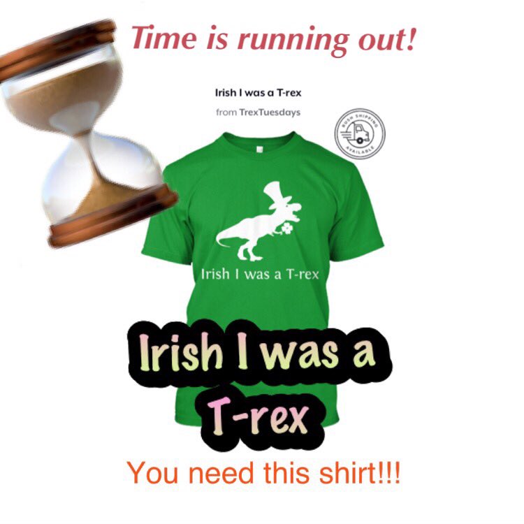TrexTuesdays's tweet photo. Are you ready for St. Patrick's Day???
Today is the last day to order! 
Other colors and shirt styles available 🍀🦖🍀
https://t.co/gL8r2NTnLN https://t.co/G2vYjV3VB6