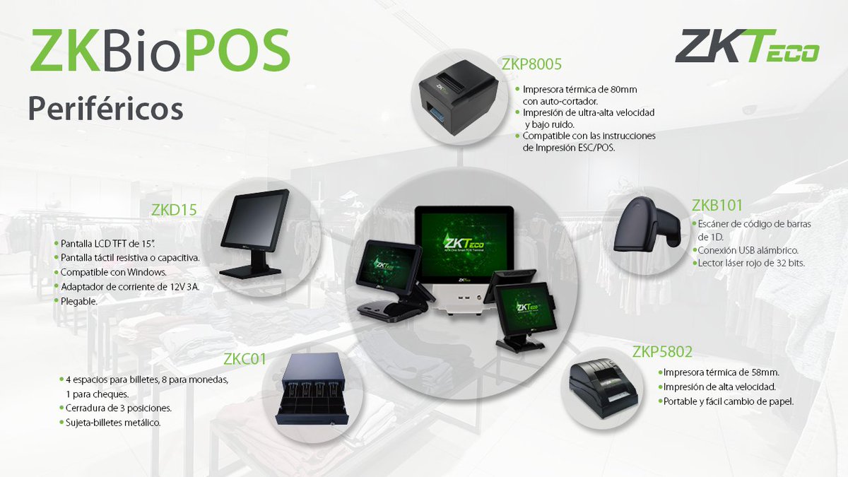 ¡Conoce los complementos perfectos para las terminales de punto de venta ZKBioPOS! #ZKTeco 
zktecolatinoamerica.com/zkc01
zktecolatinoamerica.com/zkp8001-zkp8002
zktecolatinoamerica.com/serie-zkb1