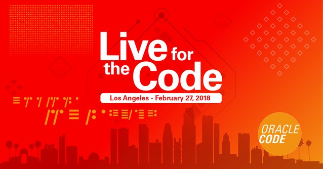 erjacobsen's tweet photo. Streaming Live! Check out all that's happening, including exciting talks on #blockchain and #bots, at #OracleCode LA via our live feed. https://t.co/HgeVhjmrVx https://t.co/zEFe1iLCqn