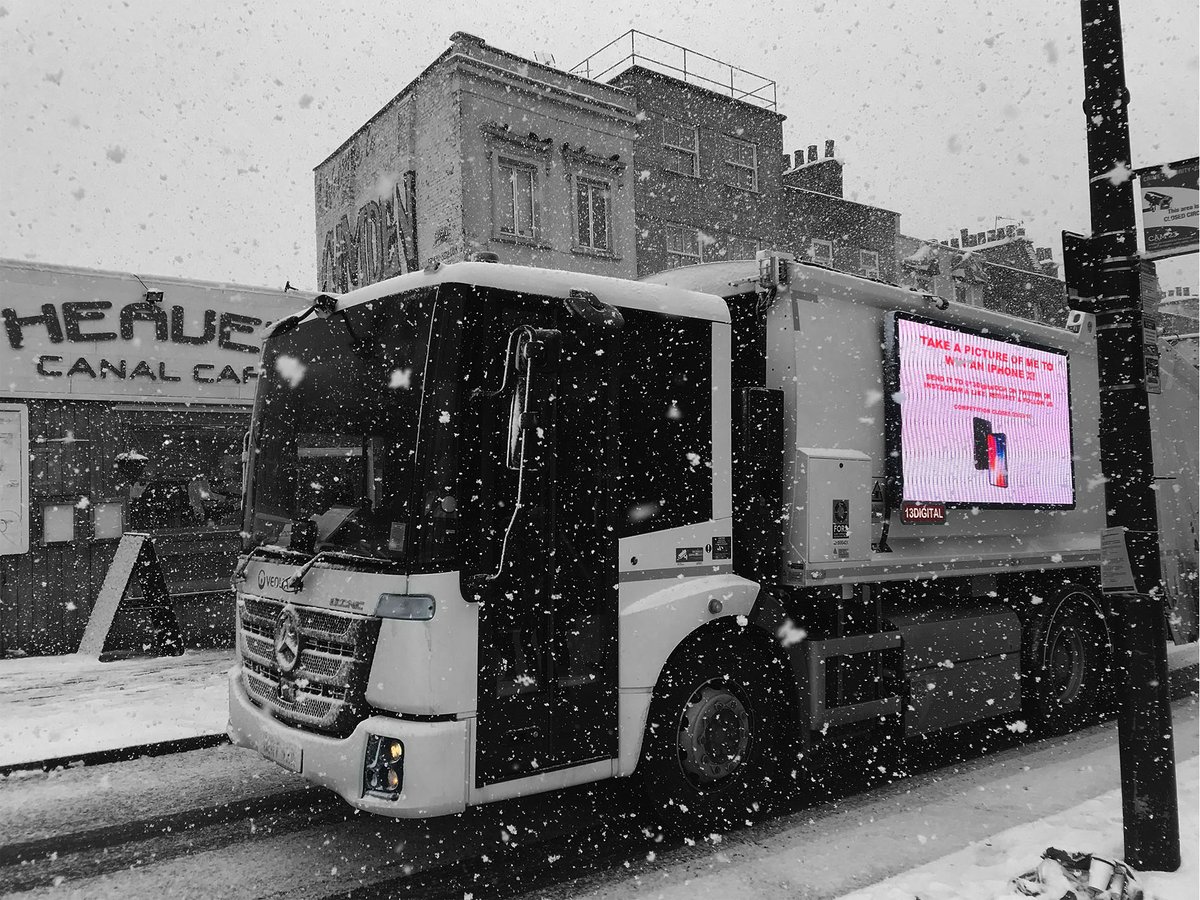 13DigitalOOH's tweet photo. Here's some of the pictures we have received so far! Love the editing skills guys 👏 #13digital #competition #iPhoneX #camden #uksnow #snowday #MODs #OOH #Advertising https://t.co/3BQe1bNSQv