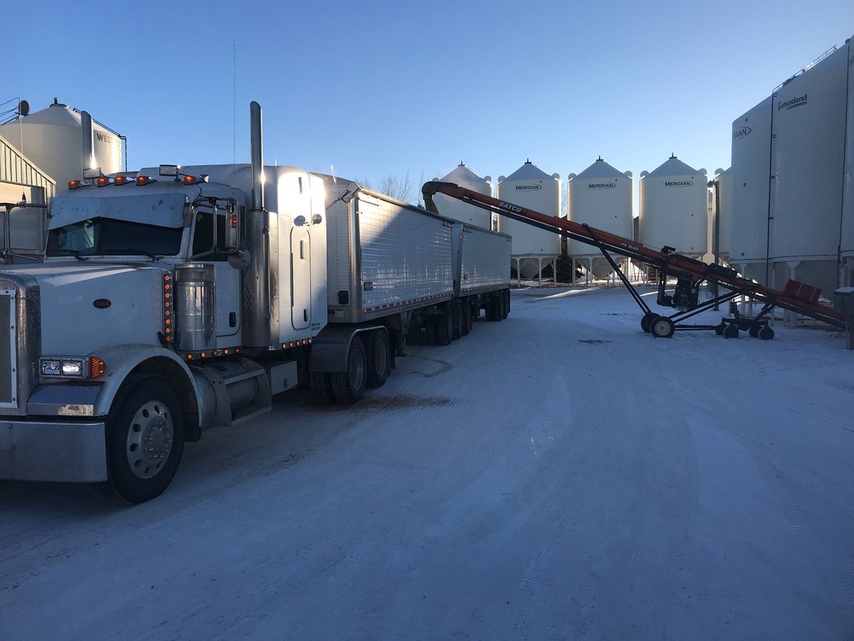 SeCanLauren's tweet photo. CDC PlatinumStar #malt #barley #seed headed out of Wylie Seeds at Biggar #Sask this morning for #plant18 #PrairieMalt wish I could b there to help load that truck #cantbeverywhere https://t.co/2ZlQ2jYSGS