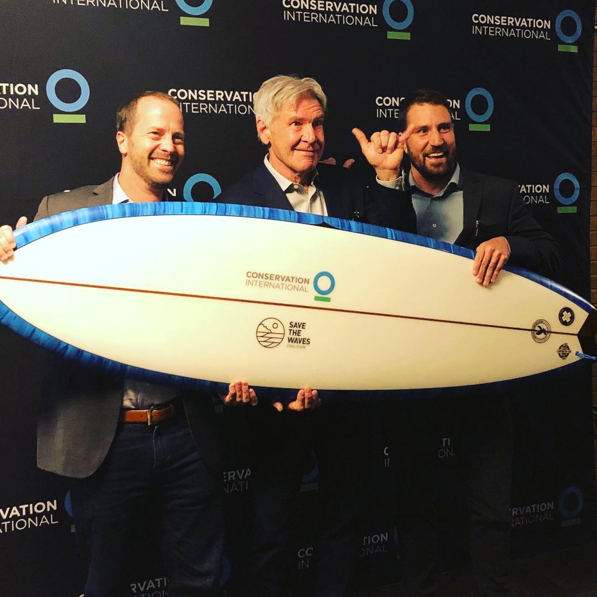 ventanasurf's tweet photo. #HarrisonFord + @SaveTheWaves + @ConservationOrg with a @VentanaSurf + Locus Surfboards + @sustainsurf collab eco board 6’0”.

Congrats to Save The Waves &amp; Conservation International on your new partnership! We’re proud to help you showcase it! https://t.co/2iHDitt4wg https://t.co/nZRUHY1Iru