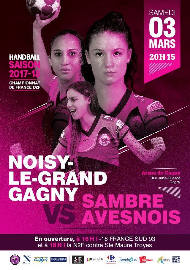 Grande soirée de handball samedi à l'Arena de Gagny !!!

🕰 16h15 #18F vs Saint-Quentin Handball
🕰 18h15 #N2F vs @SAINTEMAUREHAND (J13)
🕰 20h15 #D2F vs <a href="/SambreAvesnoisH/">⭕️ SambreAvesnoisHB ⭕️</a> (J15)

📍 Arena de Gagny
121 Rue Jules Guesde, 93220 GAGNY

Goooo les Louves 🔥 🔥 🔥