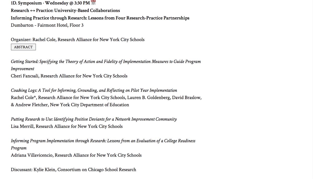 RANYCS's tweet photo. We are thrilled to discuss our various research-practice partnerships—including those with @ESINYC , @SuccessNYC , and #Design2Learn—this afternoon at #SREE2018 #RPP https://t.co/UgNWCUouXB https://t.co/3oK7M9hOQh