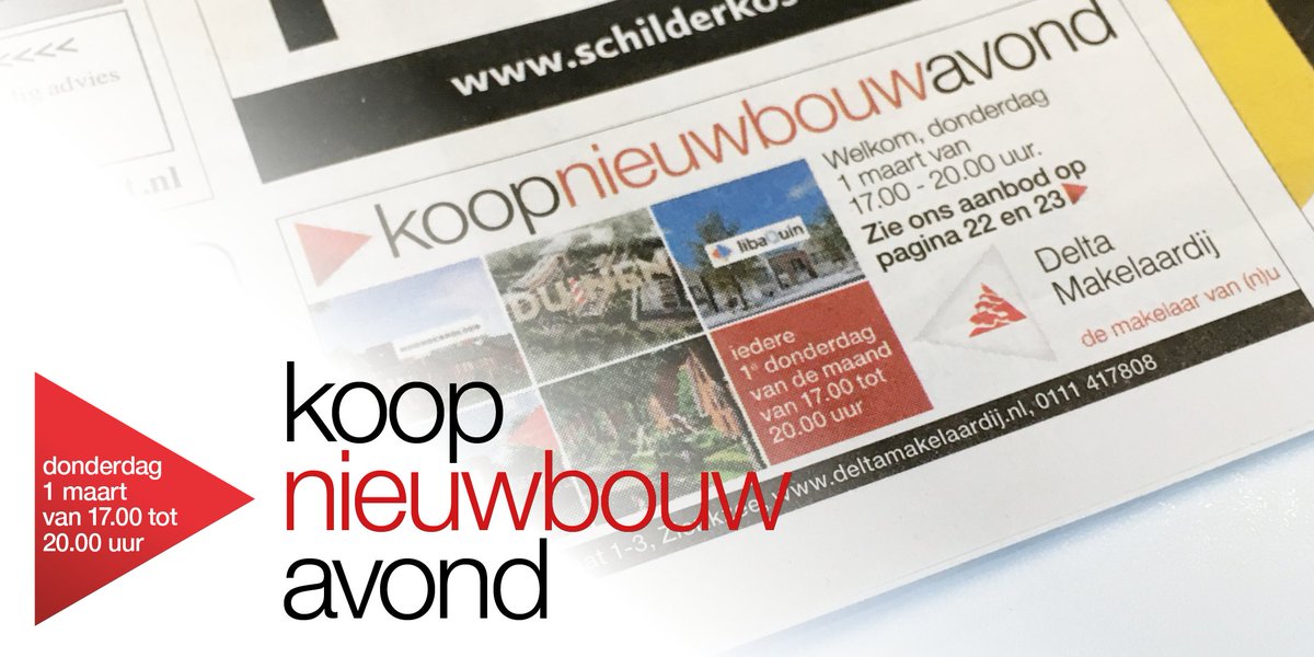 Donderdagavond zitten we er weer klaar voor, onze koop(nieuwbouw)avond. Oriënteer op deltamakelaardij.nl/nieuwbouwproje… en verdiep uw kennis op ons kantoor. Welkom!